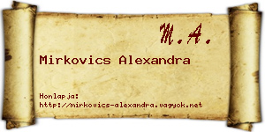 Mirkovics Alexandra névjegykártya