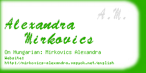 alexandra mirkovics business card